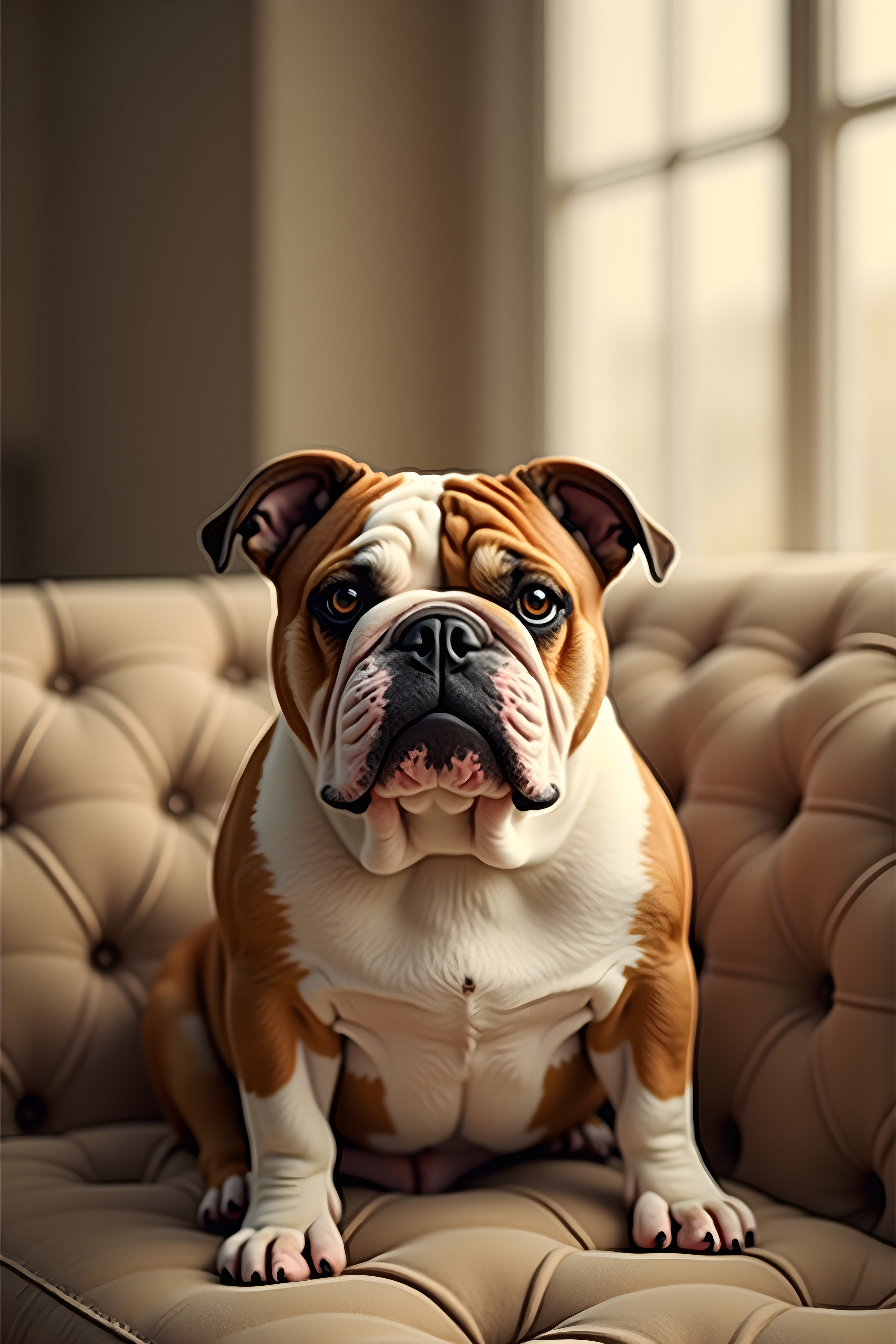 Sepia Bulldog — Realistic (Lifestyle)