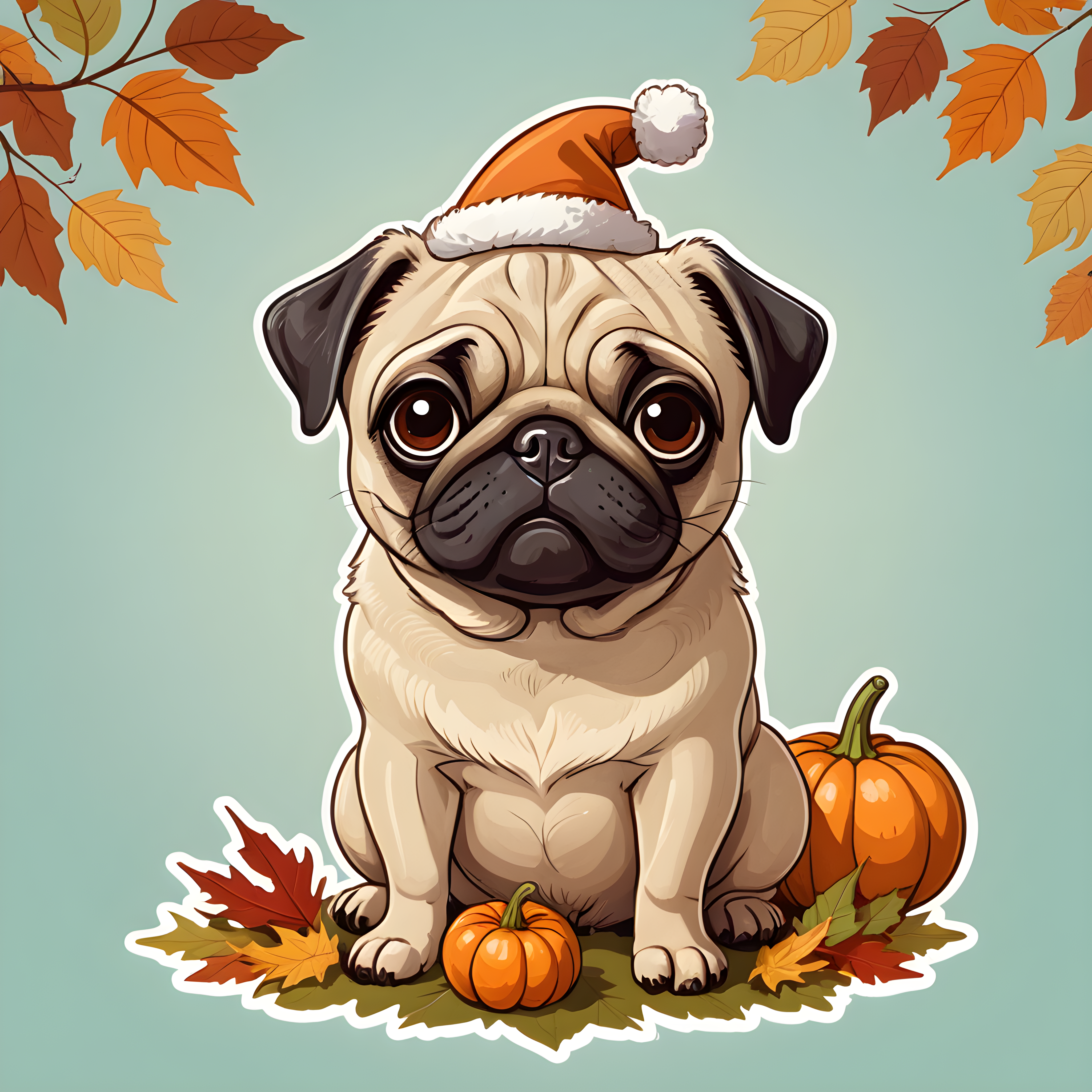 Vintage Pin Up Pug — Cartoon / Kawaii (Seasonal)