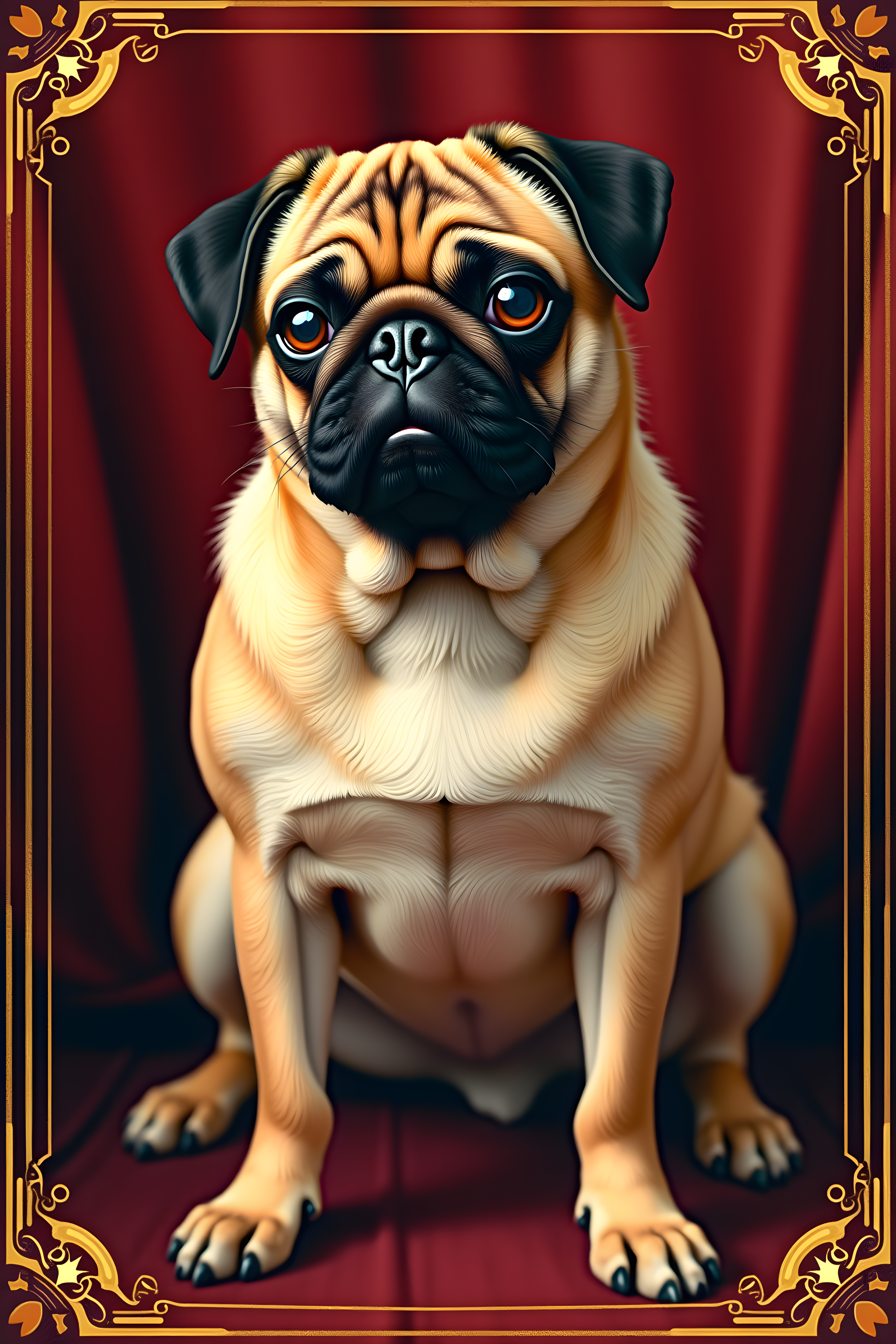 Vintage Pin Up Pug — Luxury (Emotional)