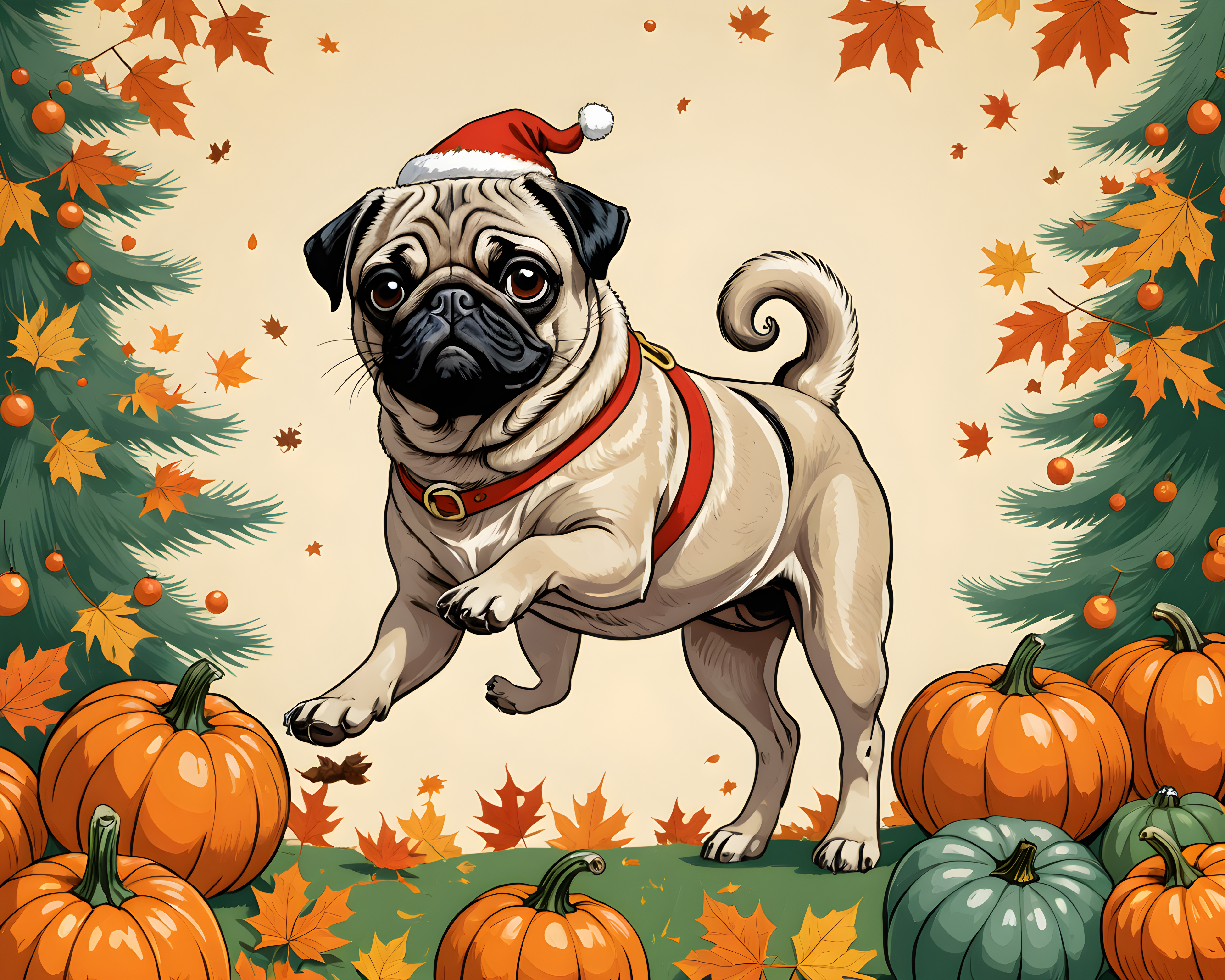 Vintage Pin Up Pug — Retro (Seasonal)