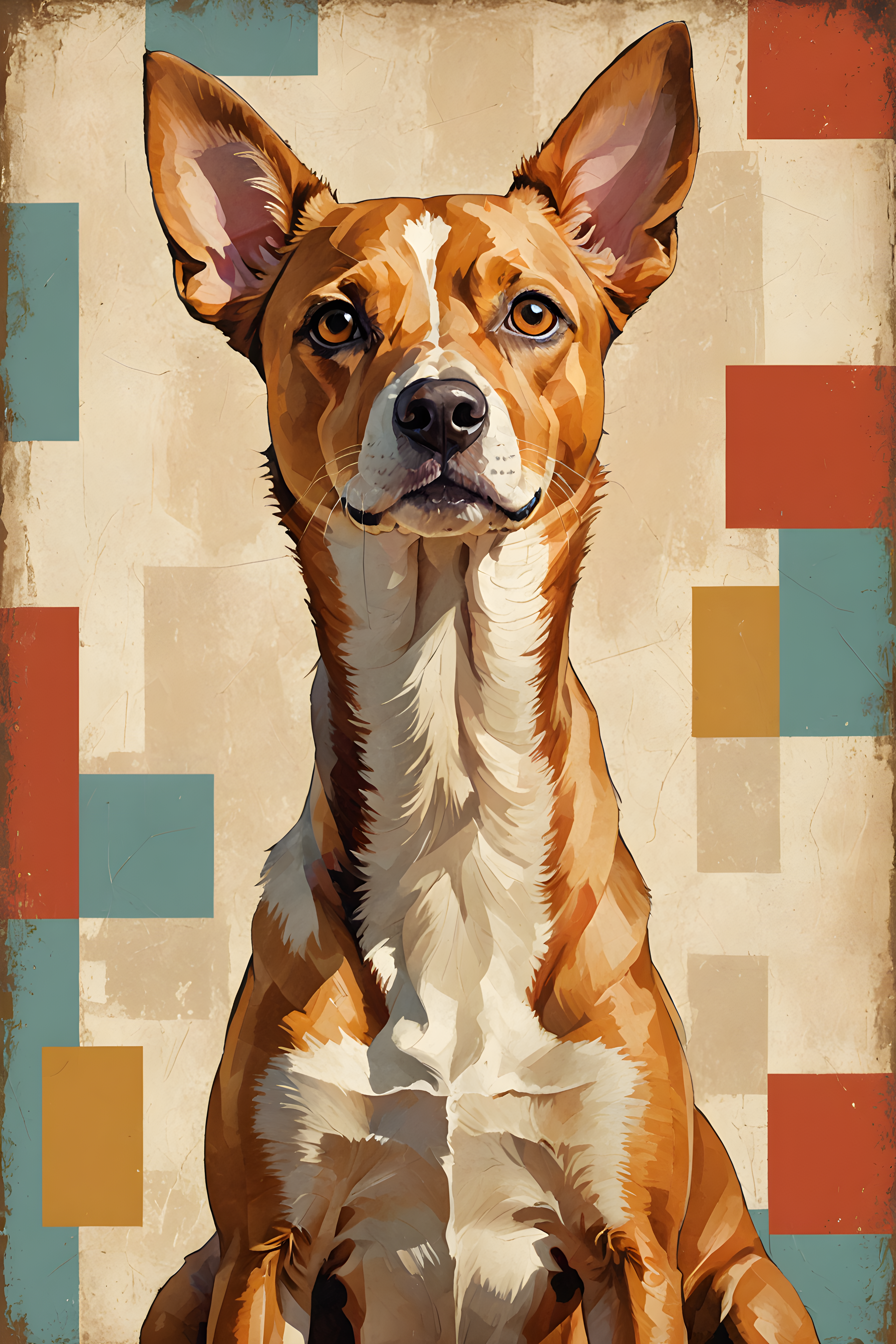 Vintage Portrait Dog — Abstract (Romantic)