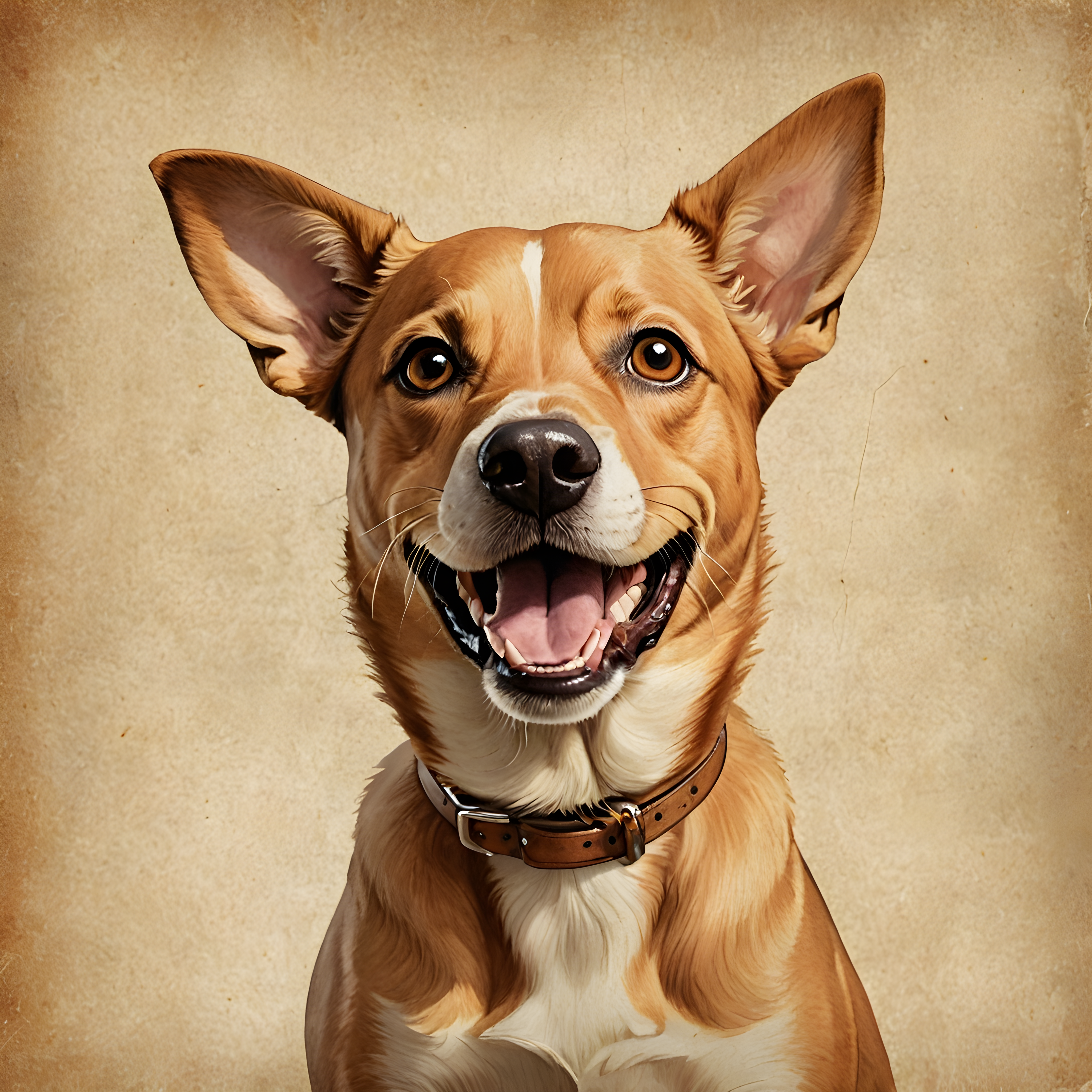 Vintage Portrait Dog — Vintage Poster (Happy)